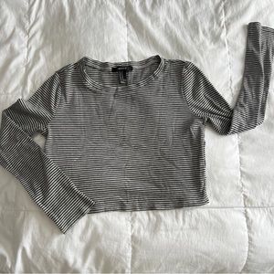 Gray/Black Striped crop top
